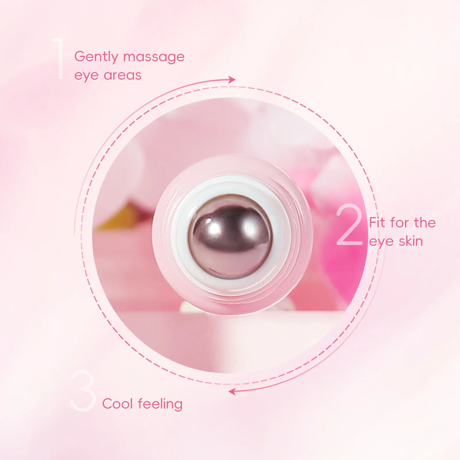 LAIKOU Sakura Eye Serum Roller Massage Hyaluronic Acid Skin Care Eye Bags Cream Moisturizing Dark Circles 15ml image 2