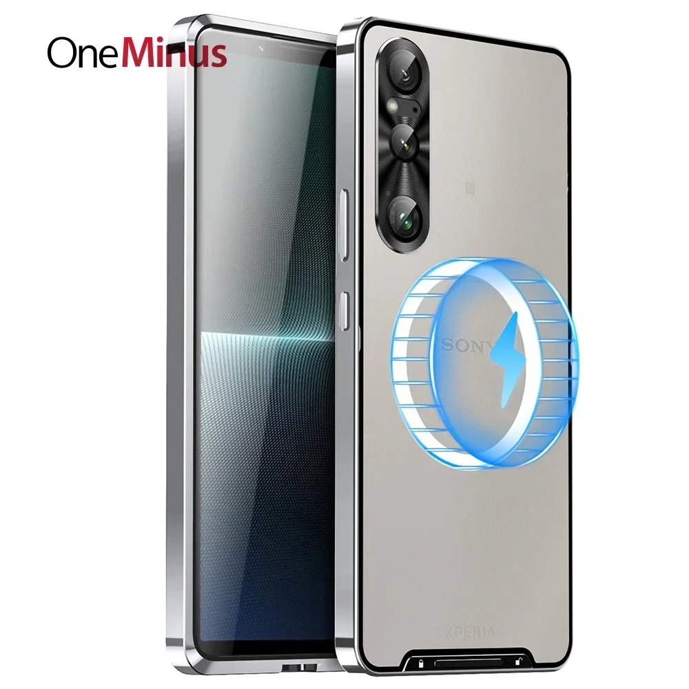 

Lightweight Metal Cover For Sony Xperia 1 VI Case 10 V Aluminum Frame Translucent Magnetic Core Hard Back Built-in Camera Lens