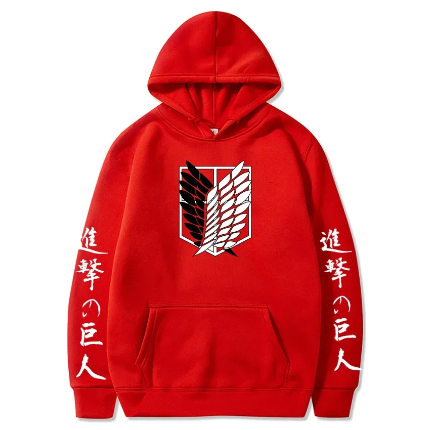 Men Hoodies Sweatshirts Japanese Anime Shingeki No Kyojin Graphic Hoodies Men Pullover Hooded Sweatshirt Unisex