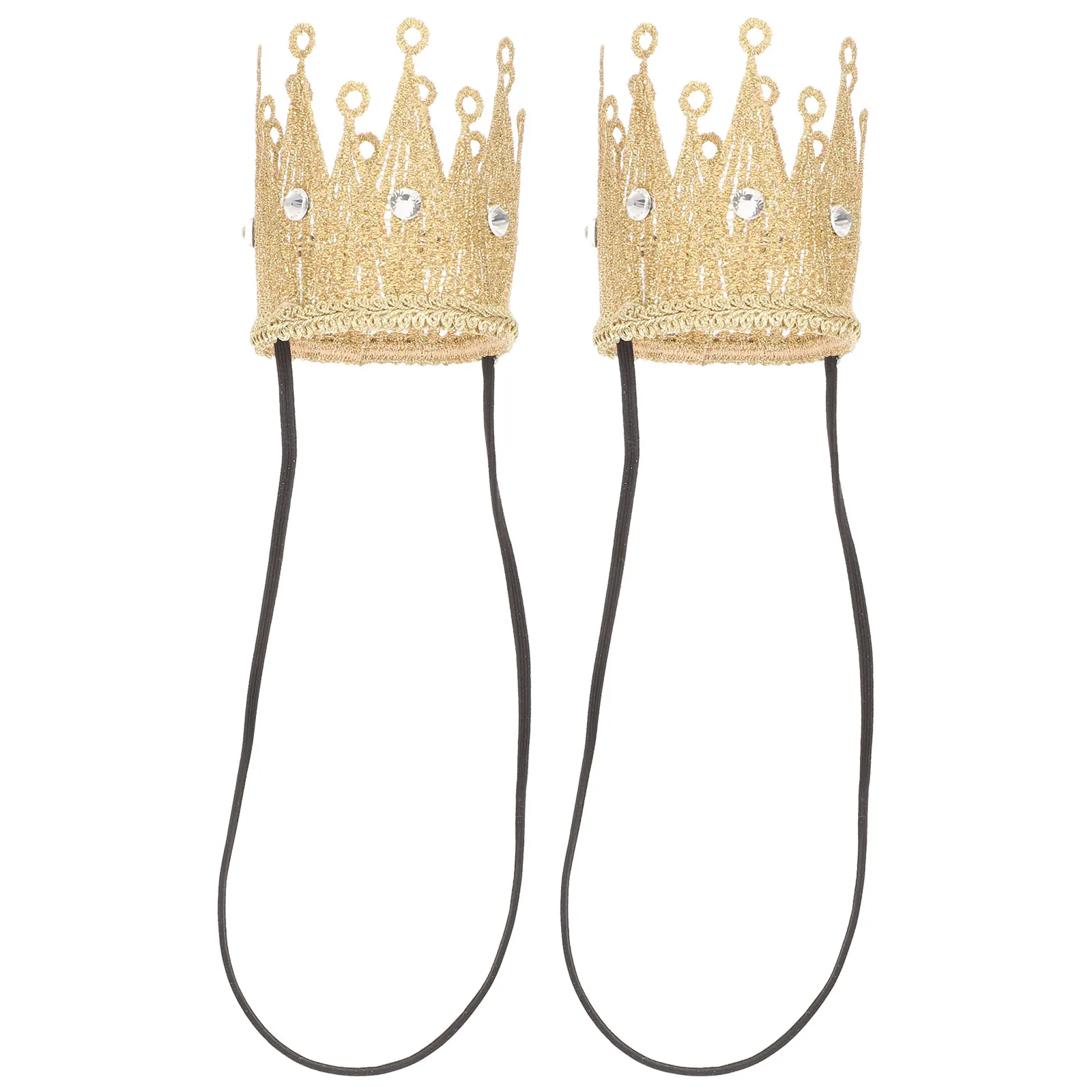 

2pcs Princess Performance Crown Birthday Cosplay Crowns For Kids Gift Shiny Glitter Party Costume Headband Lightweight
