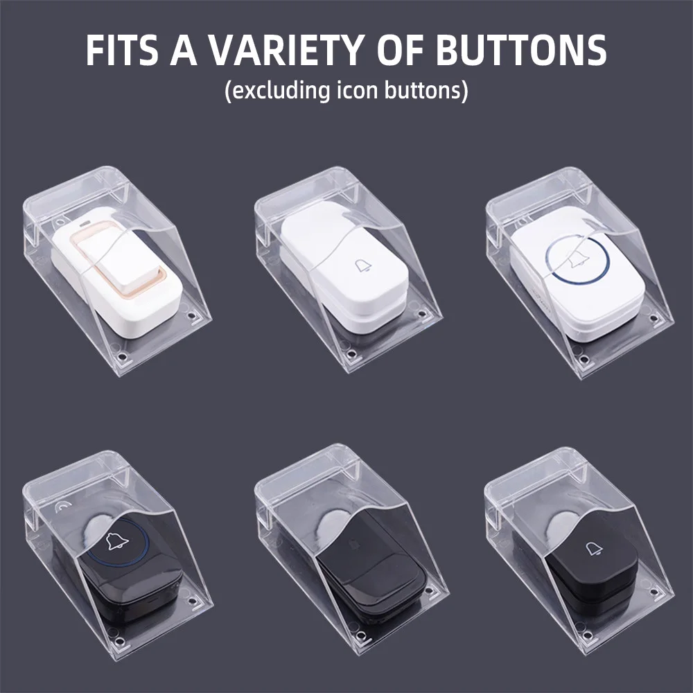 1Pcs Waterproof Rain-proof Protective Cover For Wireless Doorbell Smart Door Bell Ring Chime Button Transparent Waterproof Home