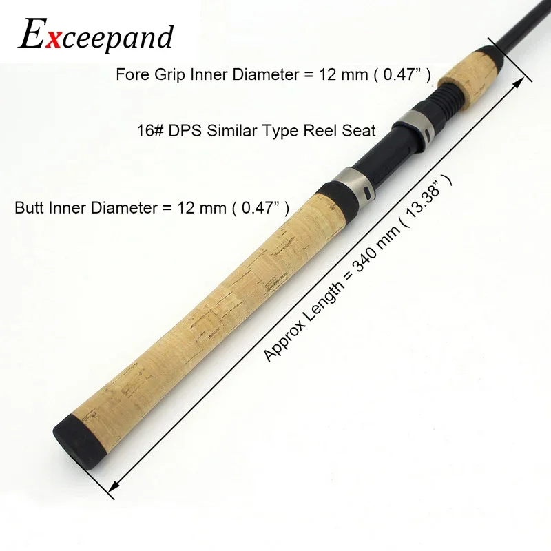 Exceepand Spinning Fishing Rod Handle Composite Cork Pole Split Handle Grips Replacement Part for Fishing Rod Building or Repair