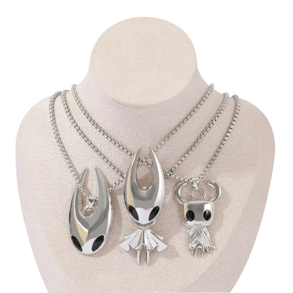 Naszyjnik Hollow Knight Silksong z zawieszką w stylu vintage z Kością Paznokciem, Figurka Pale King, Łańcuszek, Biżuteria, Akcesoria, Prezenty