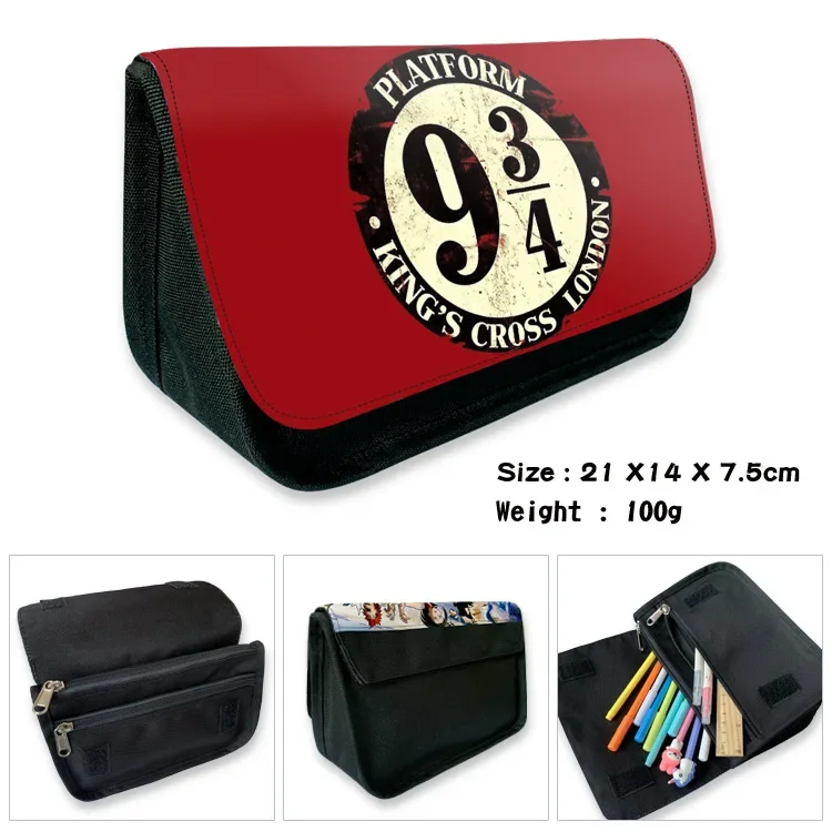 Harried Potter HOGWARTS EXPRESS Wizardry Badge Pencil Case School Students Cosmetic Case Fashion Pencil Case Pen Bag Make Up Bag