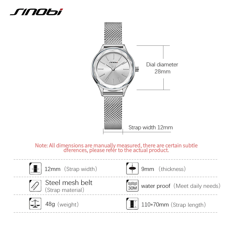 SINOBI Fashion Golden Women\'s Watch Top Luxury Woman Quartz Wristwatches Original Design Elegant Ladies Clock Relogio Feminino