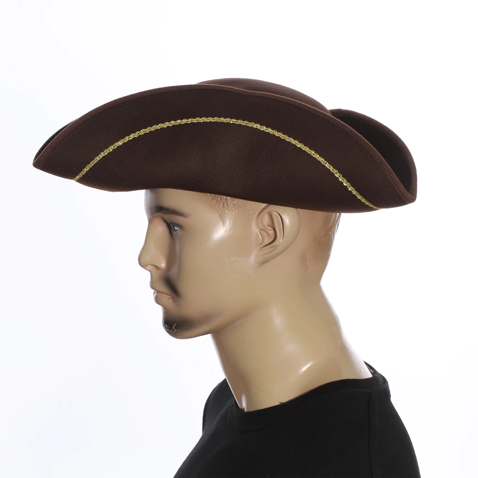 男性女性三角帽子海賊キャップつば広キャプテンハロウィンコスプレテーマパーティーコスチュームアクセサリー歴史再現用