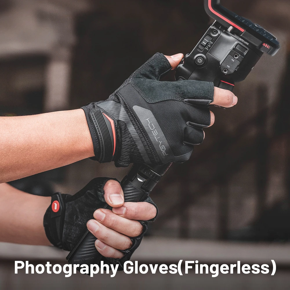 PGYTECH Photography Gloves Fingerless Non-slip Durable Genuine Leather Polyester Fiber Material Suitale For photographer