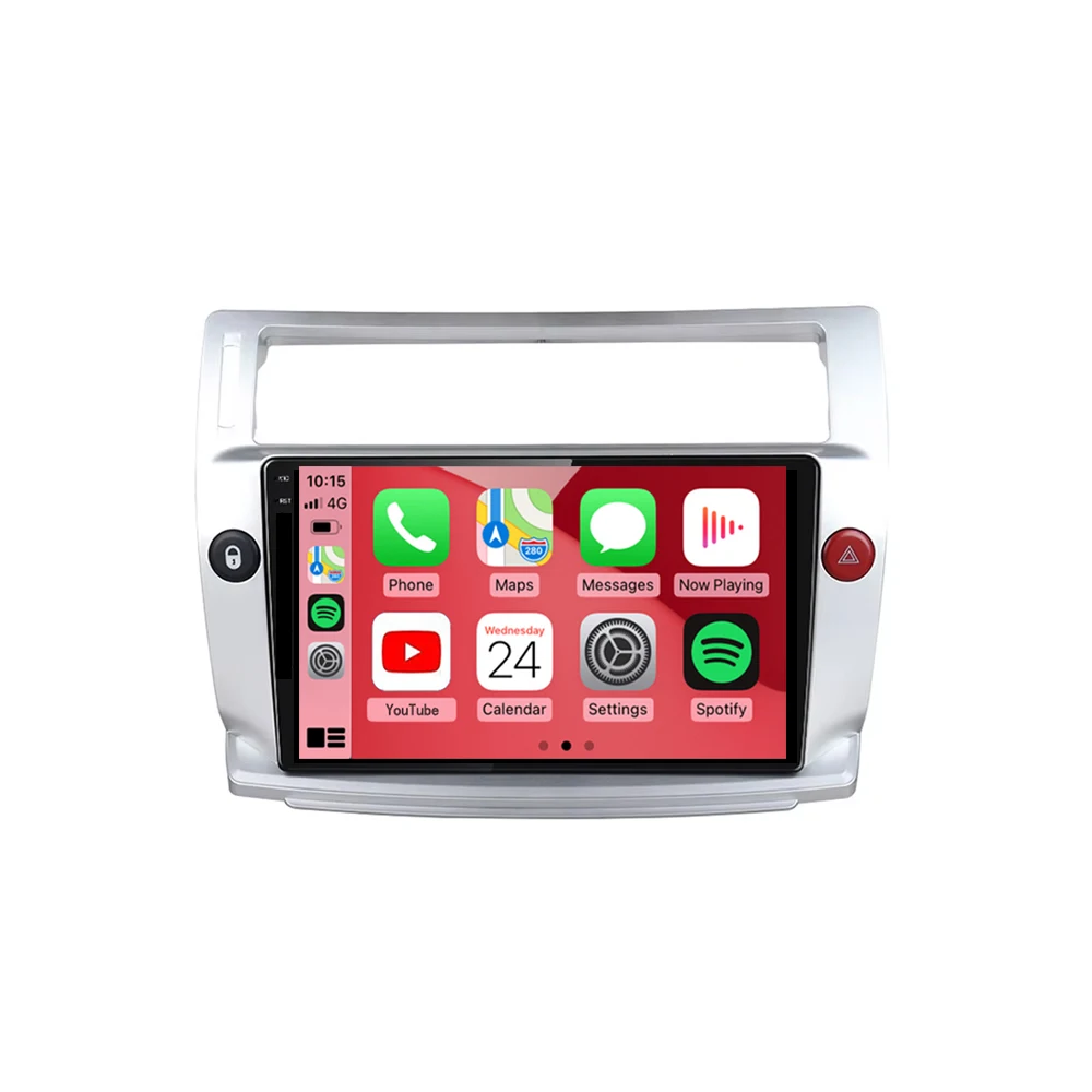 Android 14 Car GPS Multimedia radio Android video player Wireless Carplay Auto For Citroen C4 C-Trimphe C-Quarte 2004 - 2014