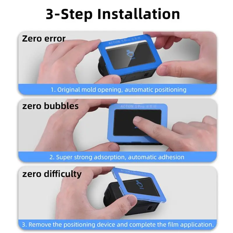 A34T AR Anti-Reflection Protective Film for DJI Osmo Action5pro, Lens and Screen, Includes Bracket, 9H Hardness