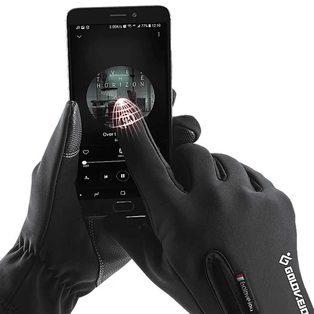 

Waterproof Touch Screen Gloves Black Winter Biking Outdoor Hiking Mens Cycling Women and Thermal
