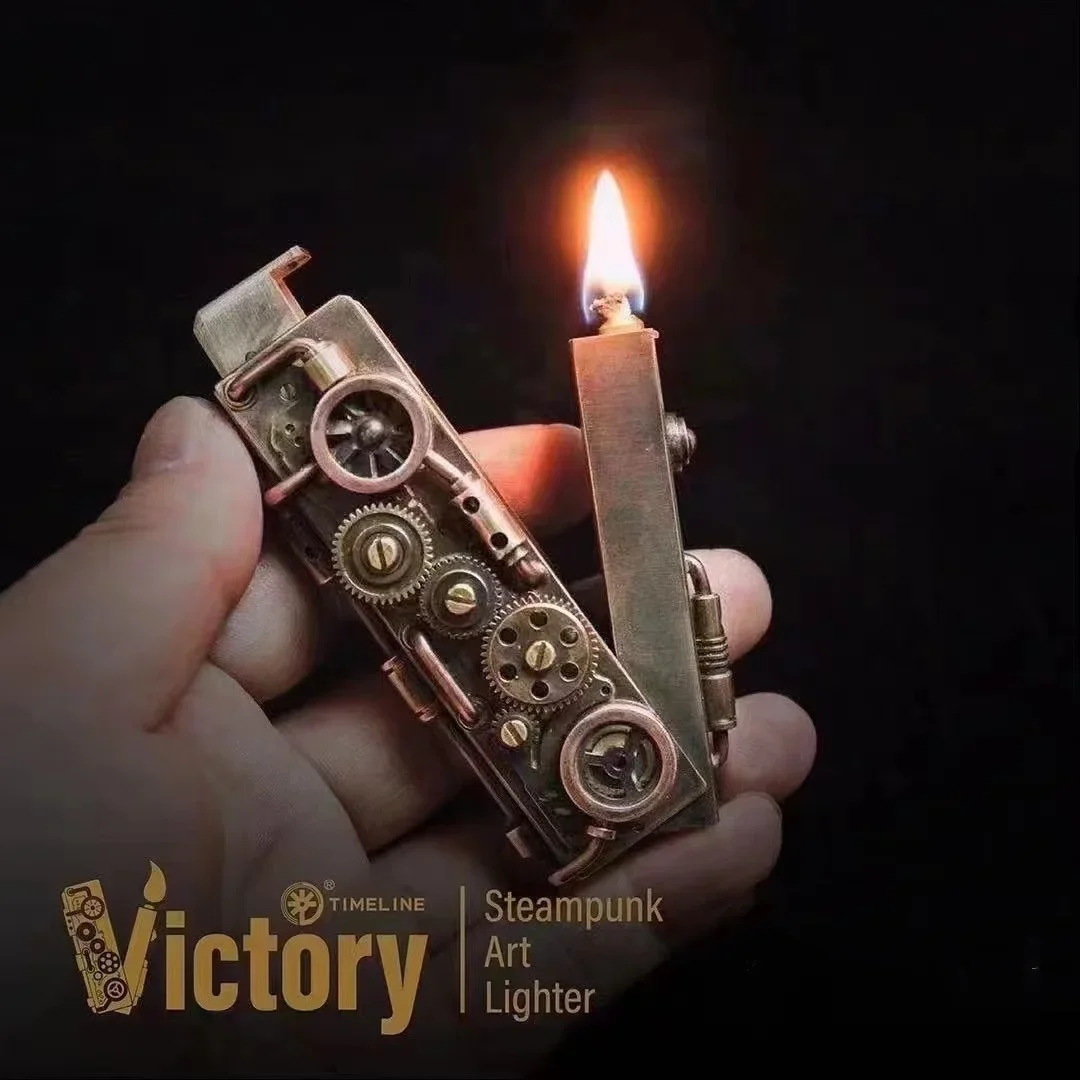 

Original New Arrivals Lanzi Steampunk Handmade DIY Kerosene Lighter Automatic Ignition Creative Lighter gadgets for men