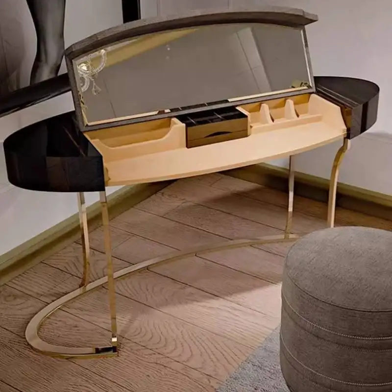 

Compact Vintage Vanity Desk Storage Luxury Girls Bedside Organizer Vanity Desk Bedroom Room Modern Tavolo Trucco Furniture Home