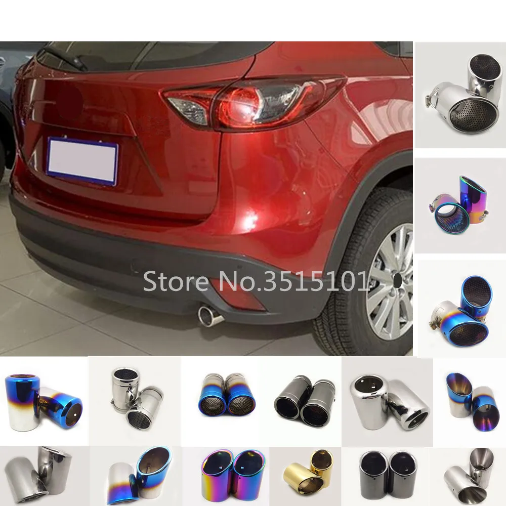 

Защитный чехол для выхлопной трубы из нержавеющей стали, насадка на глушитель, 2 шт. для Mazda CX-5 CX5 2012-2016