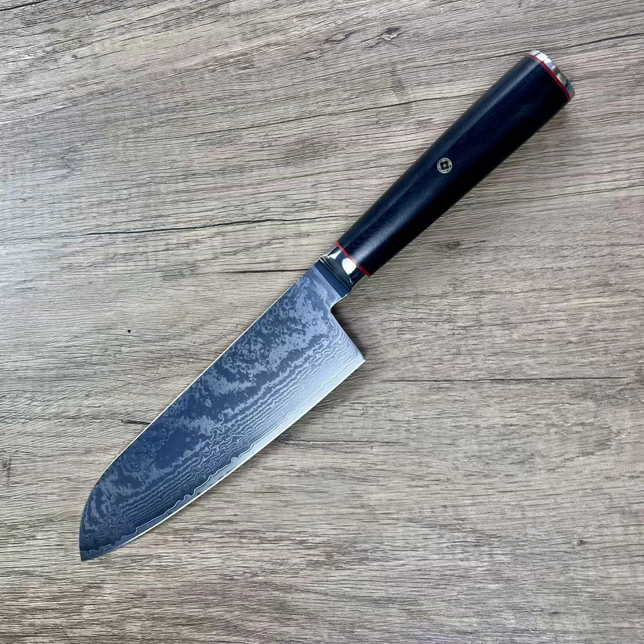 

7 Inch Santoku Knife S35VN Powder Steel Core Blade Chef Slicing Vegetables Cleaver Meat Damascus Steel Kitchen Knives G10 Handle