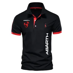 100% cotton Summer Harajuku t shirt men clothing abarth logo print High quality embroidered men's POLO shirt Golf Shirt clothing