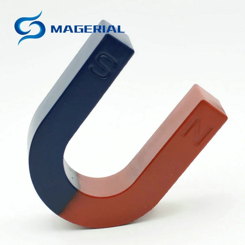 Ceramic Magnetic Teaching Tool Bar U Ring Shape Magnet Blue Red Paiting Children Education Student Magnet Poles Teller Horseshoe