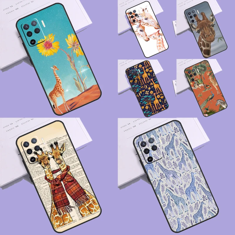 Funda de Arte de jirafa para OPPO, A57S, A54S, A96, A76, A16, A5, A9, A53, A15, A54, A74, A94, A78, A98, A17, A77, A52, A72, A93