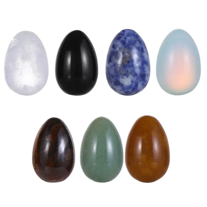 

Egg Stone Natural Healing Crystal Kegel Massage Reiki Gemstone Minerals Delicate Ellipse Natural Stones 1Pcs