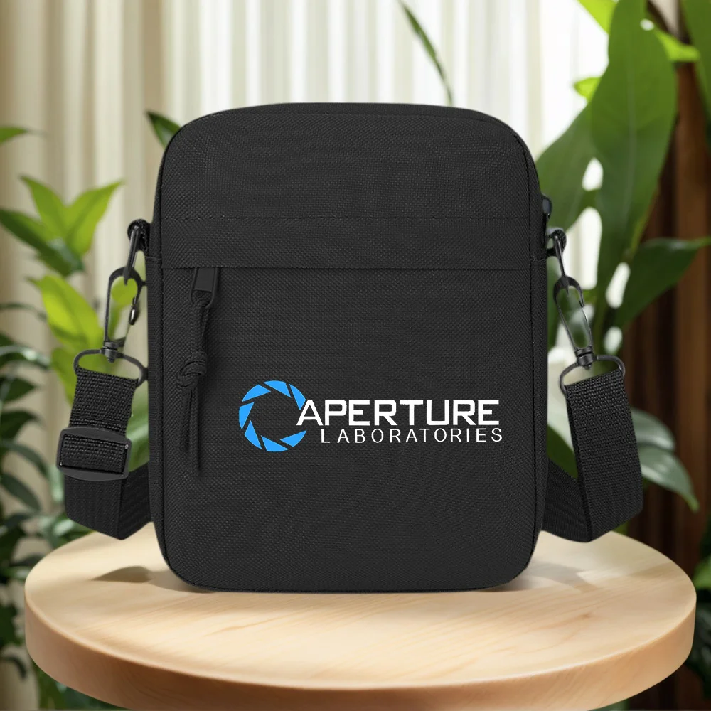 Aperture Labs blue circle Men Crossbody Bag Single Shoulder Women Cartoon Anime Film Printing Design Unisex
