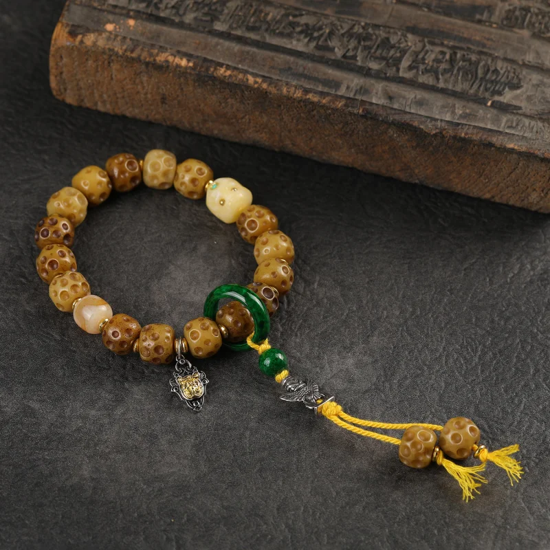 

Backflow Ox Bone Bead Single Circle Style Bracelet Accessories Buddha Beads