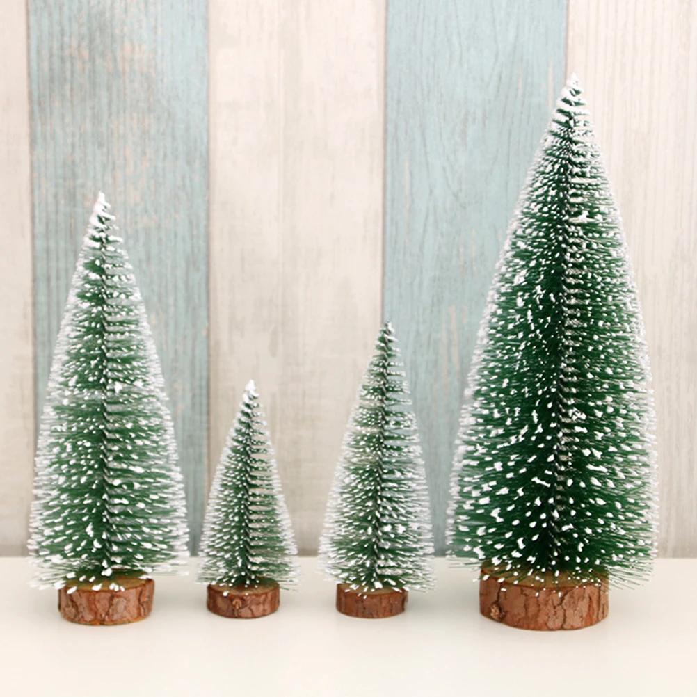 

5 pcs Mini Trees Tabletop Small Christmas Tree Realistic Small Cedar Desktop nament Tabletop Decor Home Party Gift