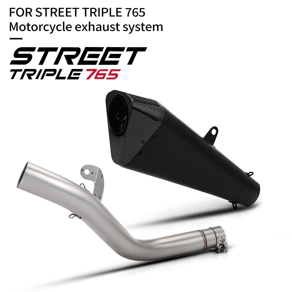 For Street Triple 765 765RS 765R 765R Motorcycle Stainless Steel Exhaust System Connect 51mm muffler