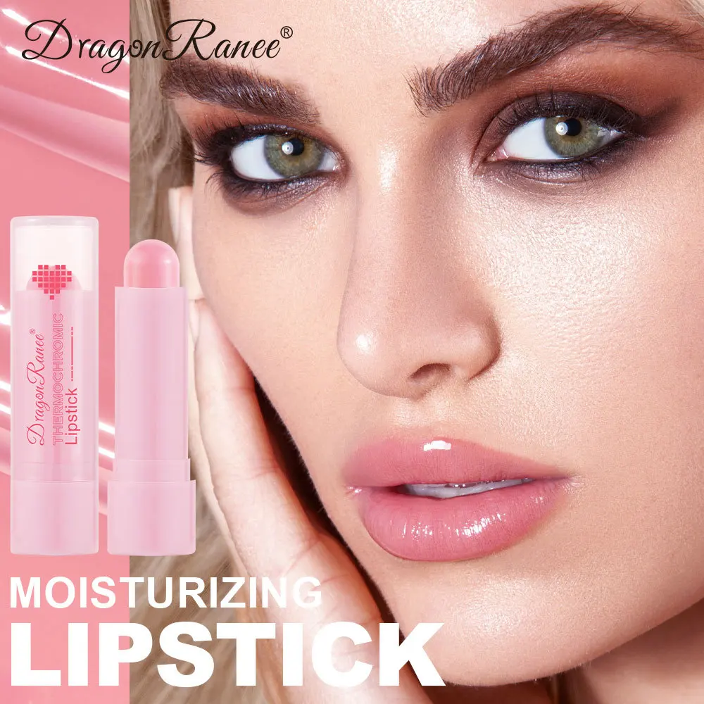 Shiny Warm Change Lipstick Long Lasting Moisturizing Diamond Color Change Lipstick Moisturizing Pink Lip Stain Makeup Lip Balm