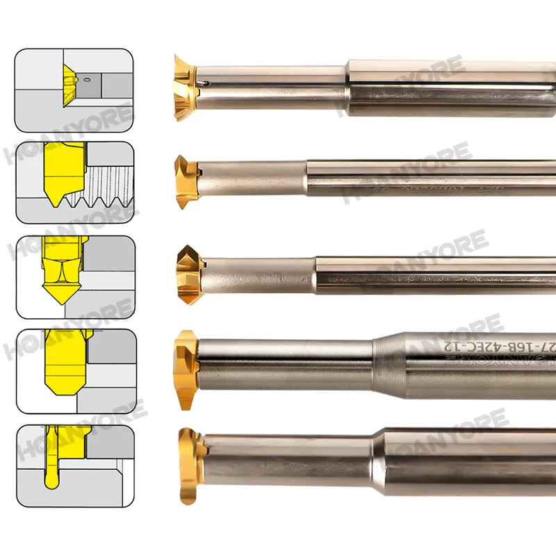 Cortador de Corte t Txc com Rosca T-slot Cortador de Entalhe Cnc Bloco Antibacteriano Rosca Fina