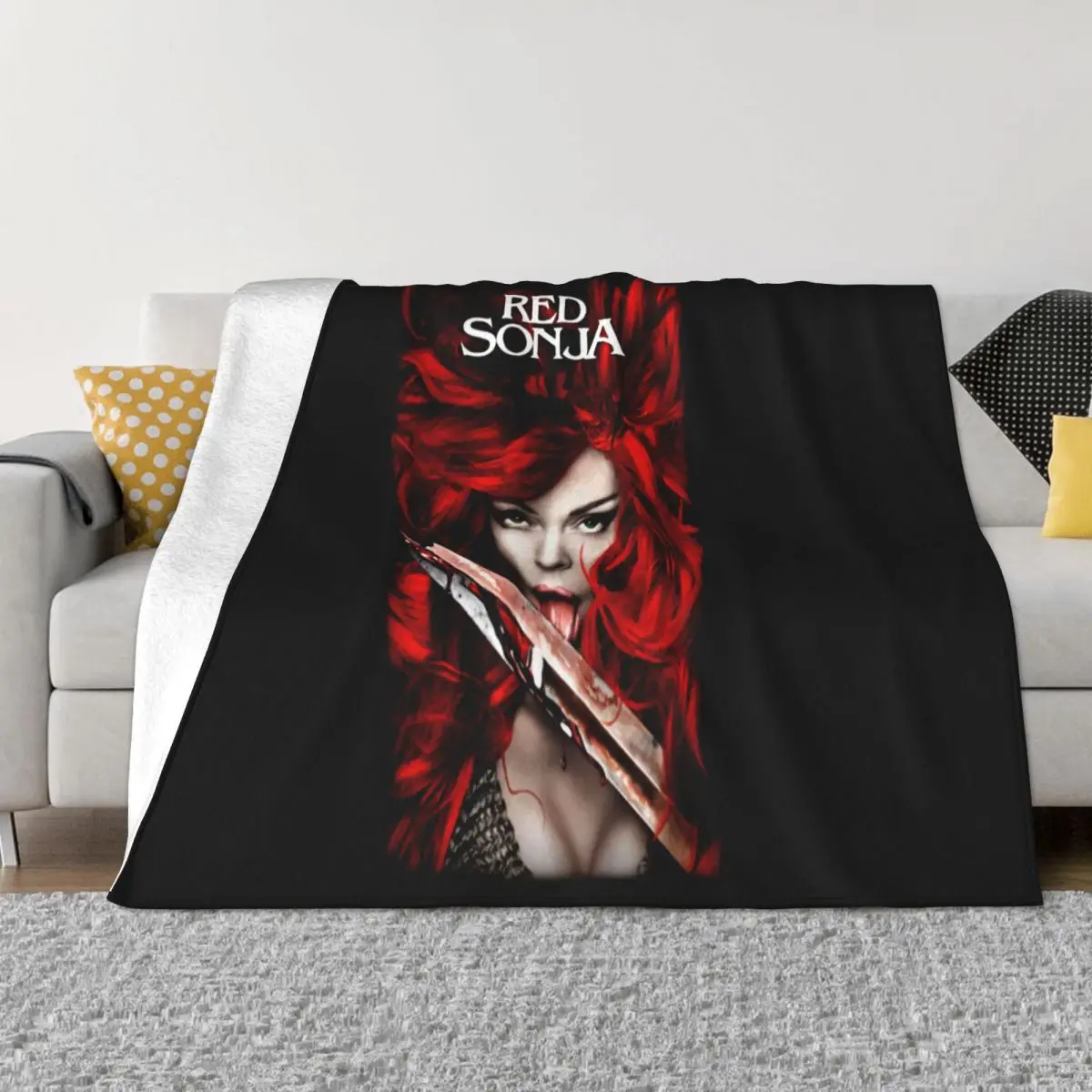 Red Sonja Action Barbarian Comic Con Poster Gift Spring Splicing Top Personality Boy Designs Throw Blanket