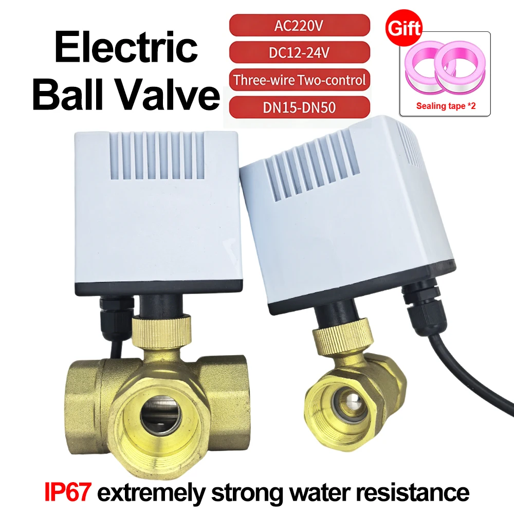 

Электрический шаровой клапан DC12-24V AC220V, трехпроводной, двухпозиционный, IP67, высокогерметичный, с электрическим управлением, 2-ходовой/3-ходовой клапан