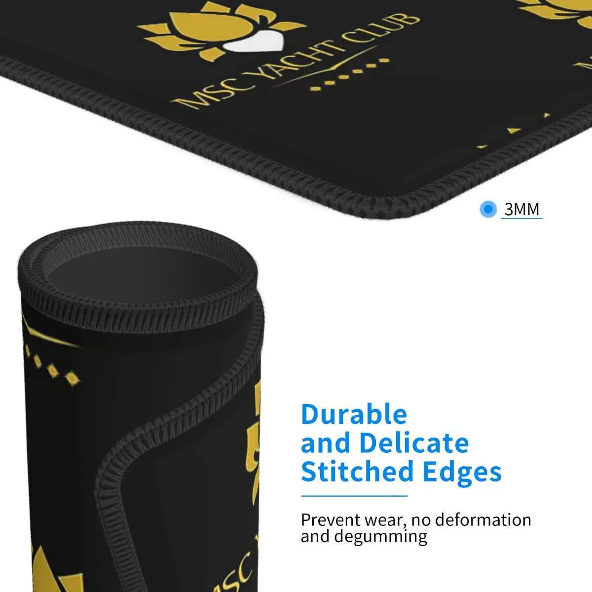 MSC Yacht Club Logo Design Cap Mouse Pad Computer Keyboard Mouse Mat Gaming Laptop Desk Mat Office Table Mats #5