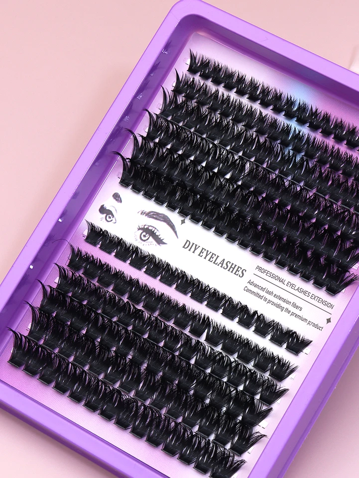 192 piezas de extensiones de pestañas C curl negro estilo DIY, divertidas, 3D visón, naturales y gruesas 6