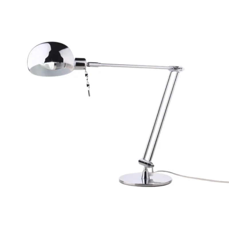 student Chrome  silver led desk lamp office table lamp switch study room E27 led adjustable Table Lamp Bedside reading Lighting