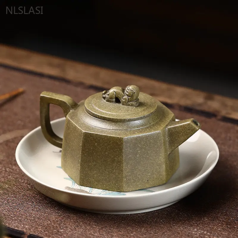 260ml Chinese Yixing Purple Clay Teapot Master Handmade 8 Hole Filter Beauty Tea Kettle Raw Ore Section Mud Zisha Tea Set