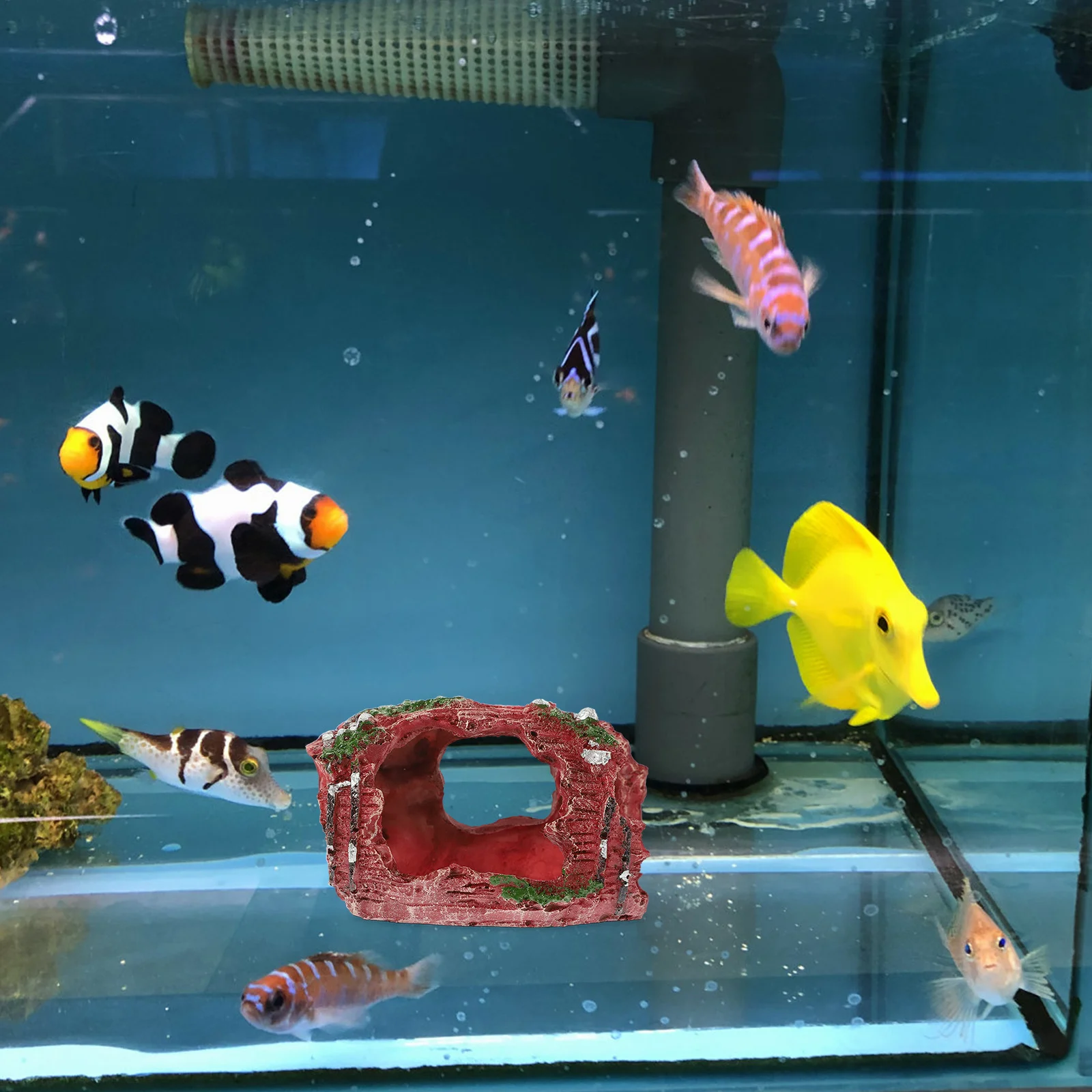 

Wear-Resistant Fish Tank Decor Resin Broken Barrel Aquarium Cave Delicate Landscaping Fish Tank Supply Accessory