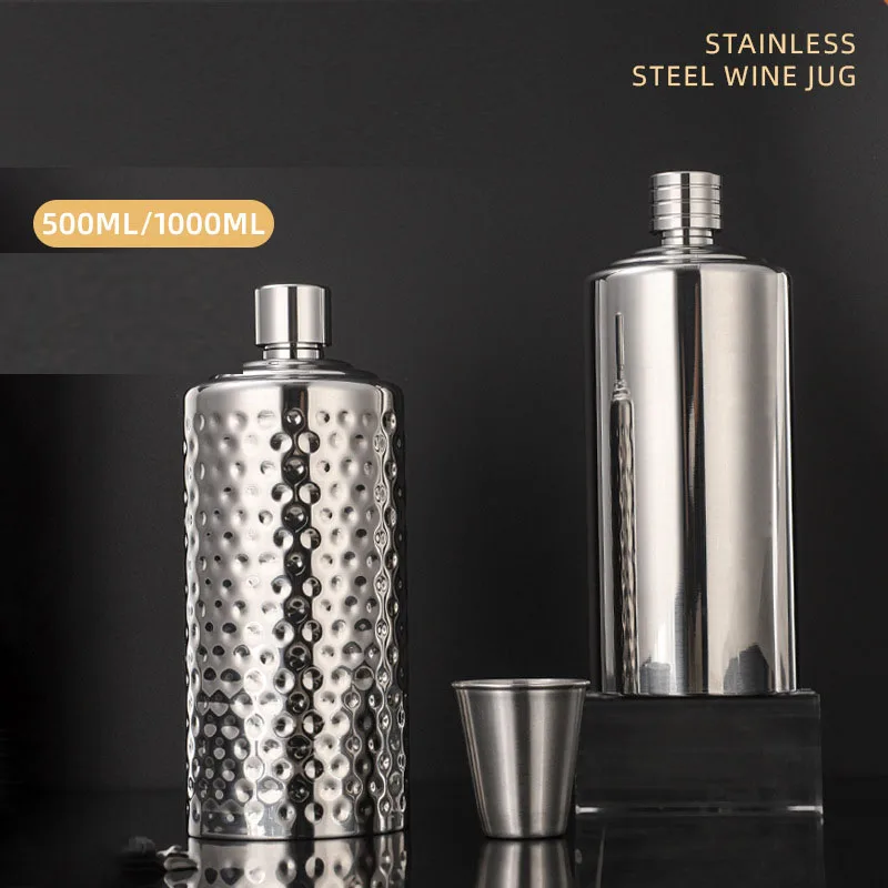 

Creative 304 Stainless Steel Wine Flask Outdoor Portable Wine Bottle Large Capacity 500ML Whisky Flagon Birthday Gift