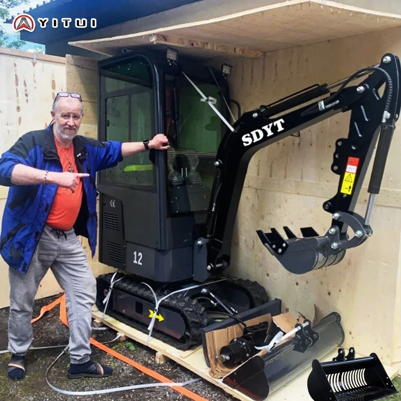 La fabbrica di mini escavatori da 2 tonnellate più venduta in Cina flessibile rotante personalizzato per l'uso in più scenari Mini escavatore