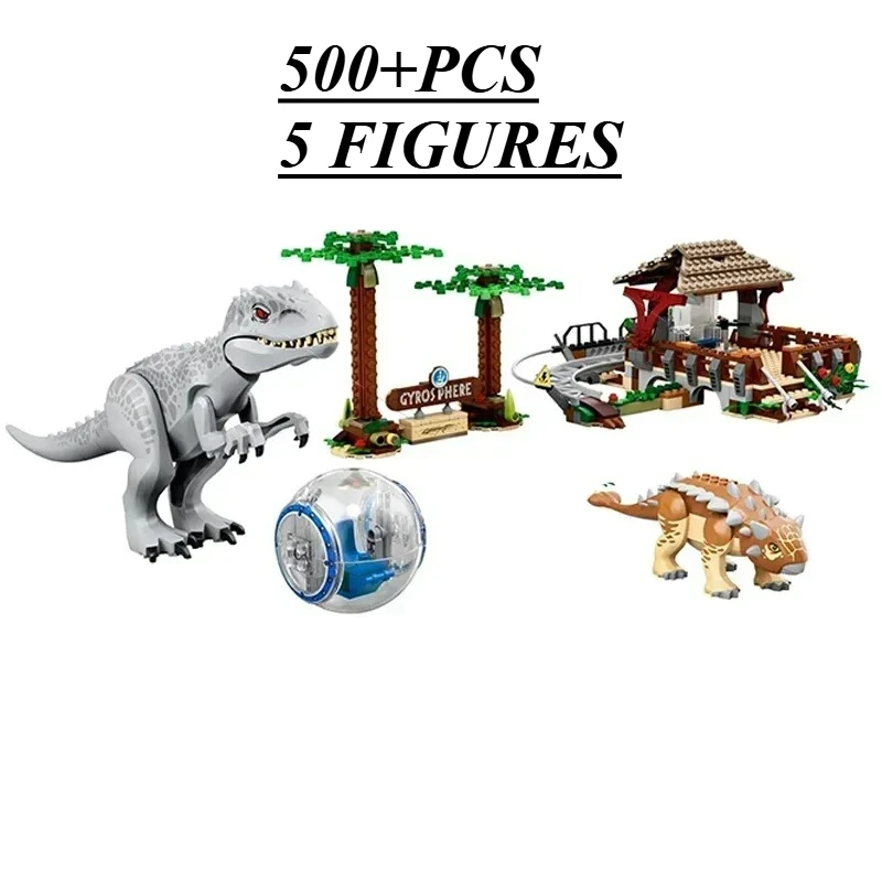 

Конструктор Hot Toys Dinosaur World: Индоминус Рекс против Анкилозавра, совместимый с 75941, MOC, для сборки, подарки для детей