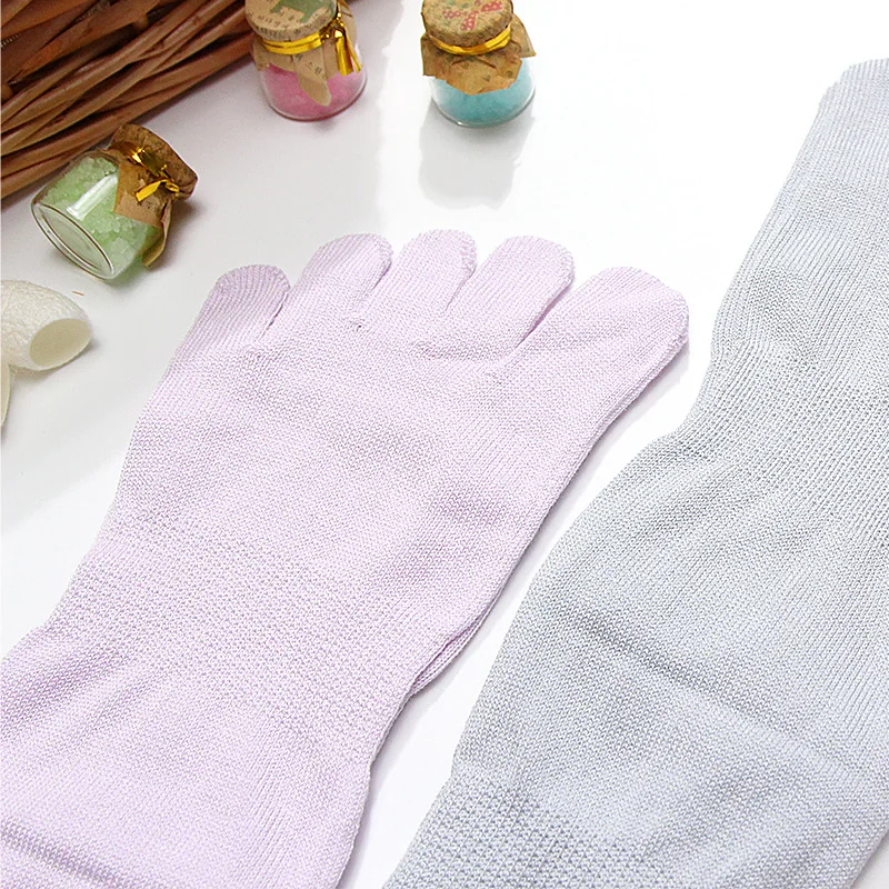 Birdtree 5 Pairs/Lot Real Silk Five Finger Socks Women Sport Seamless Breathable Odor Resistant Quick Dry Middle Sleep U35012M