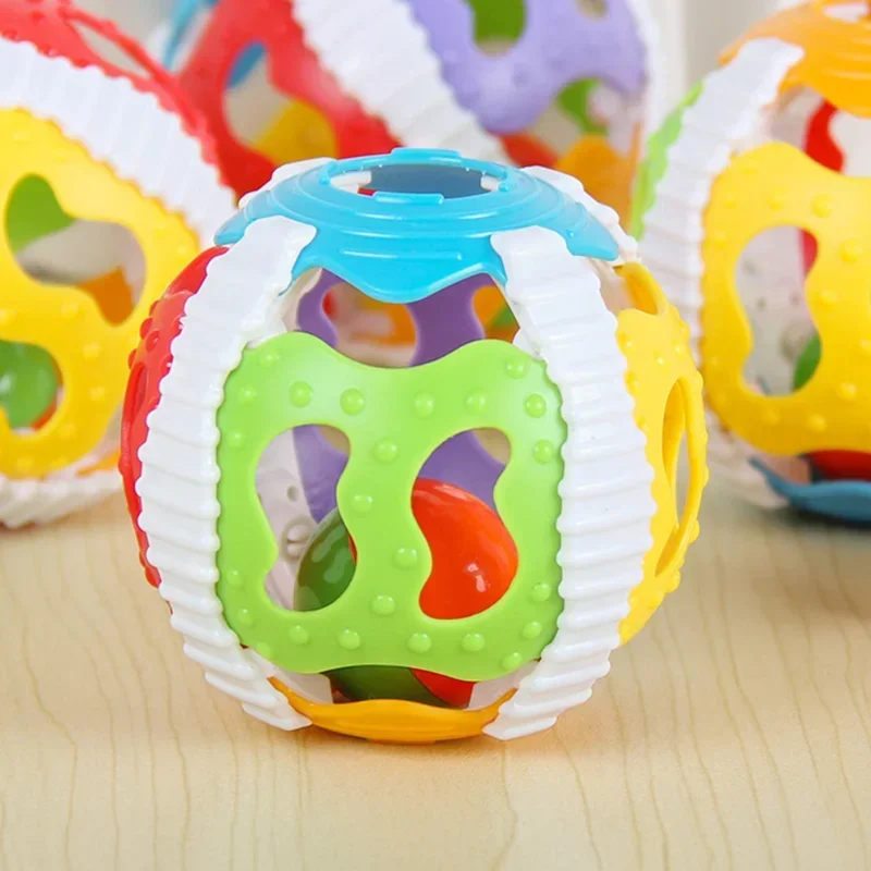 Baby Toys Hand Bell Ball Soft Plastic Baby 6 Color Rattle Toy Newborn for Babies Under Toddler Finger Activity Educational Toy