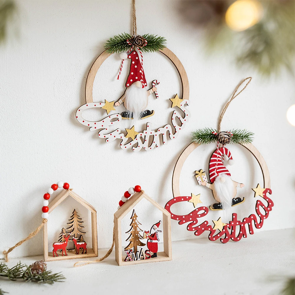 

Charming Christmas Wooden Ornaments:Santa Claus,Elk-Decorate The Christmas Tree For Home Decoration Ornaments Christmas Party