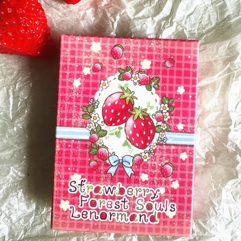 cartes-de-divination-lenormand-« strawberry-forest-souls »-42 cartes-jeu-de-cartes-d’oracle-en-anglais-paquet-simple-cartes-de-divination-pour-debutants
