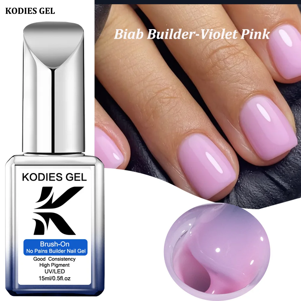 KODIES GEL Biab Builder Nail Gel In A Bottle Violet Pink Construction Extension Gel Manicure Brush-On Sculpt Gellak Nails Art