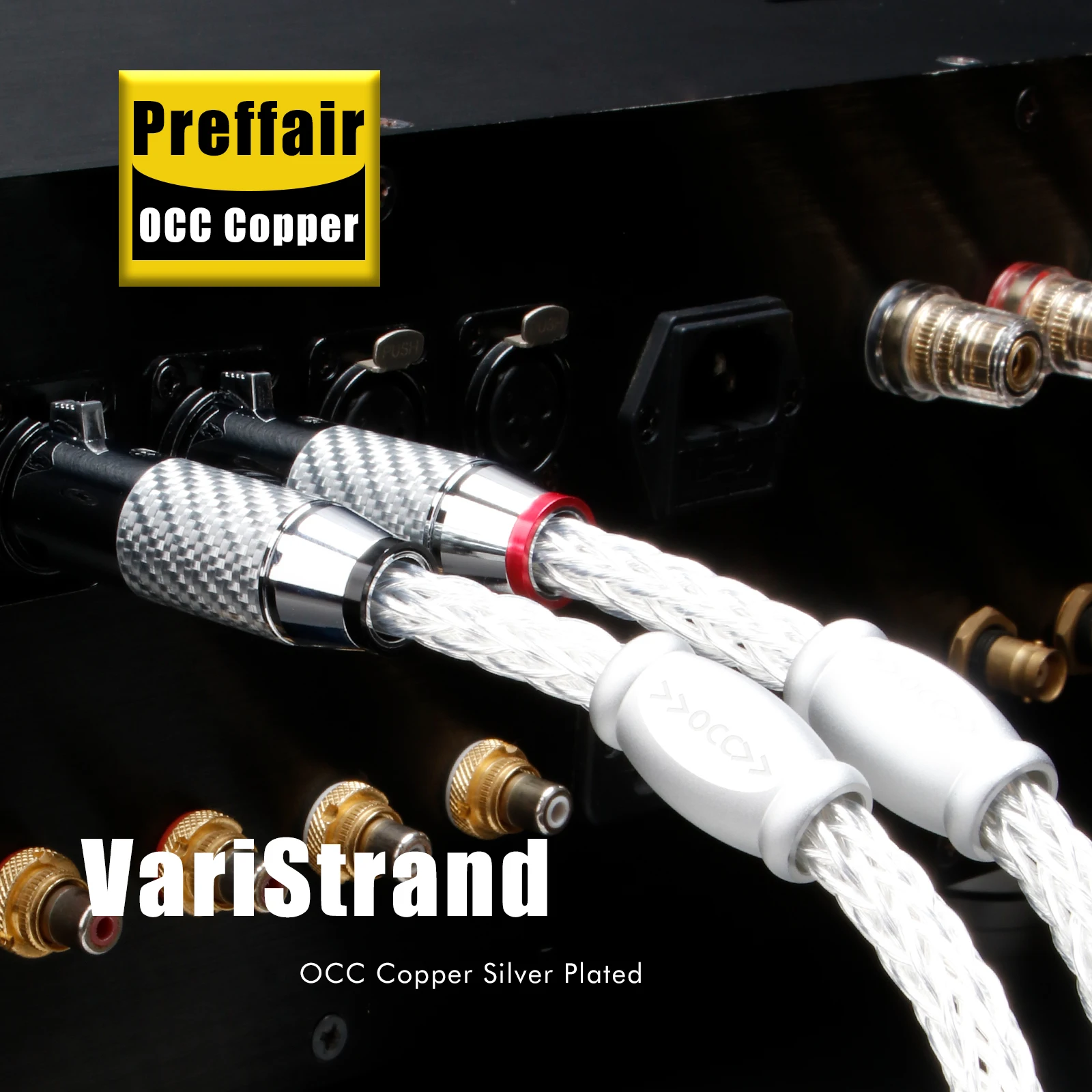 Preffair Hi-End 6AG XLR Cables Silver Plated OCC 12 Strands Balanced Cable with Carbon Fiber 3pins XLR Balanced Connectors
