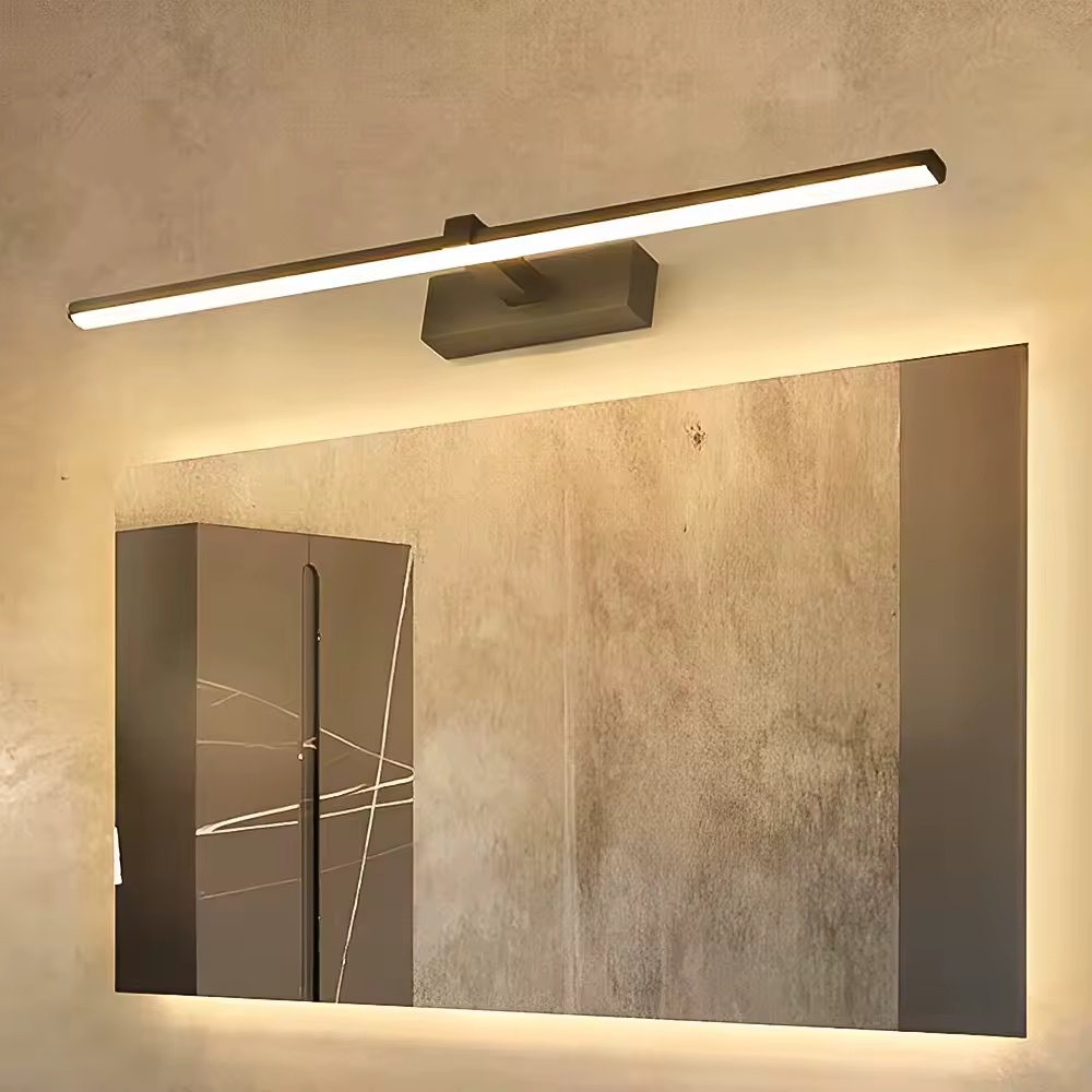 Applique murale LED moderne pour salle de bain, luminaire mural à trois couleurs, lampe de miroir de salle de bain en aluminium, éclairage de maquillage