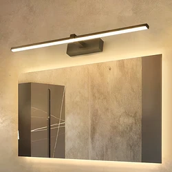 Lámpara de pared LED moderna, accesorios de baño, lámpara de pared, luces de tres colores, lámpara de línea de espejo de baño Led de aluminio, luz de maquillaje