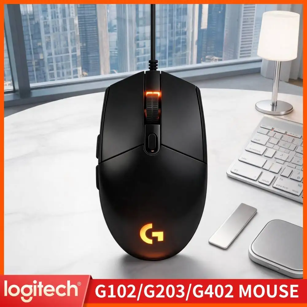 Logitech G203 LIGHTSYNC Wired Gaming Mouse 8000 DPI Optical Sensor Programmable Keys Comfort Grip For All Types Of PC Gamers