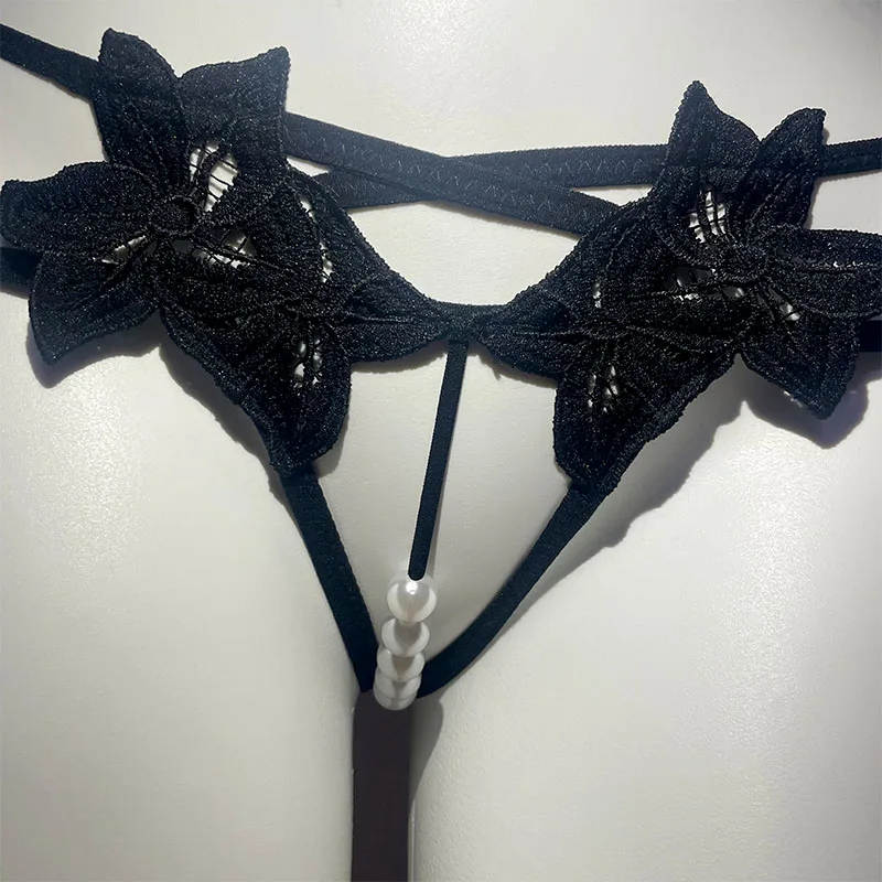 Sexy Seamless Pearl Underwear For Women, Lace Printed Thong, Transparent Design Underwear For Honeymoon, Hot, New, Uniform Size image 6