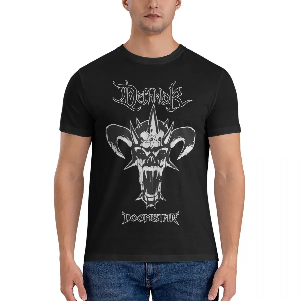 T Shirts for Men Cotton Vintage T-Shirts Round Neck Dethklok Tee Shirt Short Sleeve Tops Party