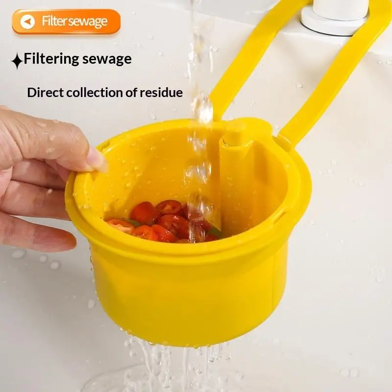 

Sink Sponge Rack Kitchen Waste Collector 2 IN1 Sink Drain Basket Faucet Hanging Filter Bag Adjustable Automatic Basket